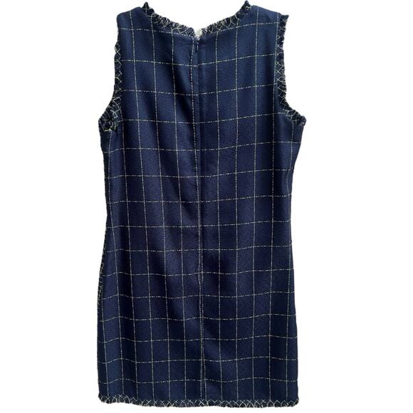 Julia Jordan Yarn Dyed Tweed Double Breasted Sheath Dress Colorblock Grid Sz 12 - Picture 3 of 8